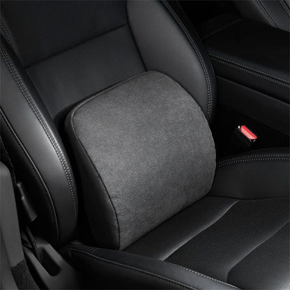 Alcantara Memory Foam Headrest & Lumbar Support Pillow Set for Tesla Model 3 / Model Y / Model S / Model X / Cybertruck – Ergonomic Neck & Back Cushion, Adjustable Strap, OEM-Style Interior Upgrade