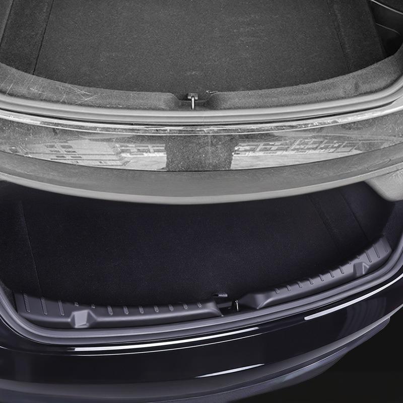 Rear Bumper Protector for Tesla Model 3 Highland – Anti-Scratch PP Cover, Custom Fit, Durable Trim Guard (Carbon Fiber/Black Brushed/Silver)