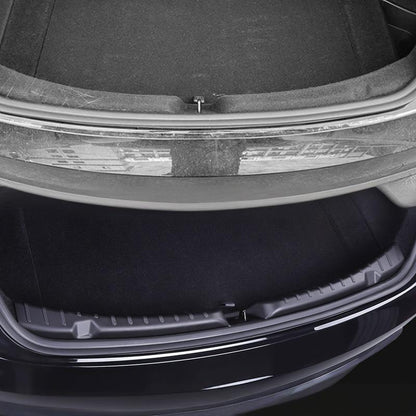Rear Bumper Protector for Tesla Model 3 Highland – Anti-Scratch PP Cover, Custom Fit, Durable Trim Guard (Carbon Fiber/Black Brushed/Silver)