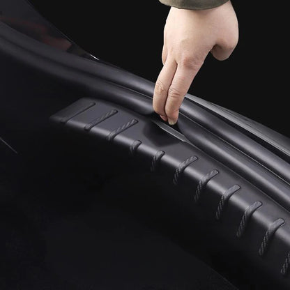 Rear Bumper Protector for Tesla Model 3 Highland – Anti-Scratch PP Cover, Custom Fit, Durable Trim Guard (Carbon Fiber/Black Brushed/Silver)