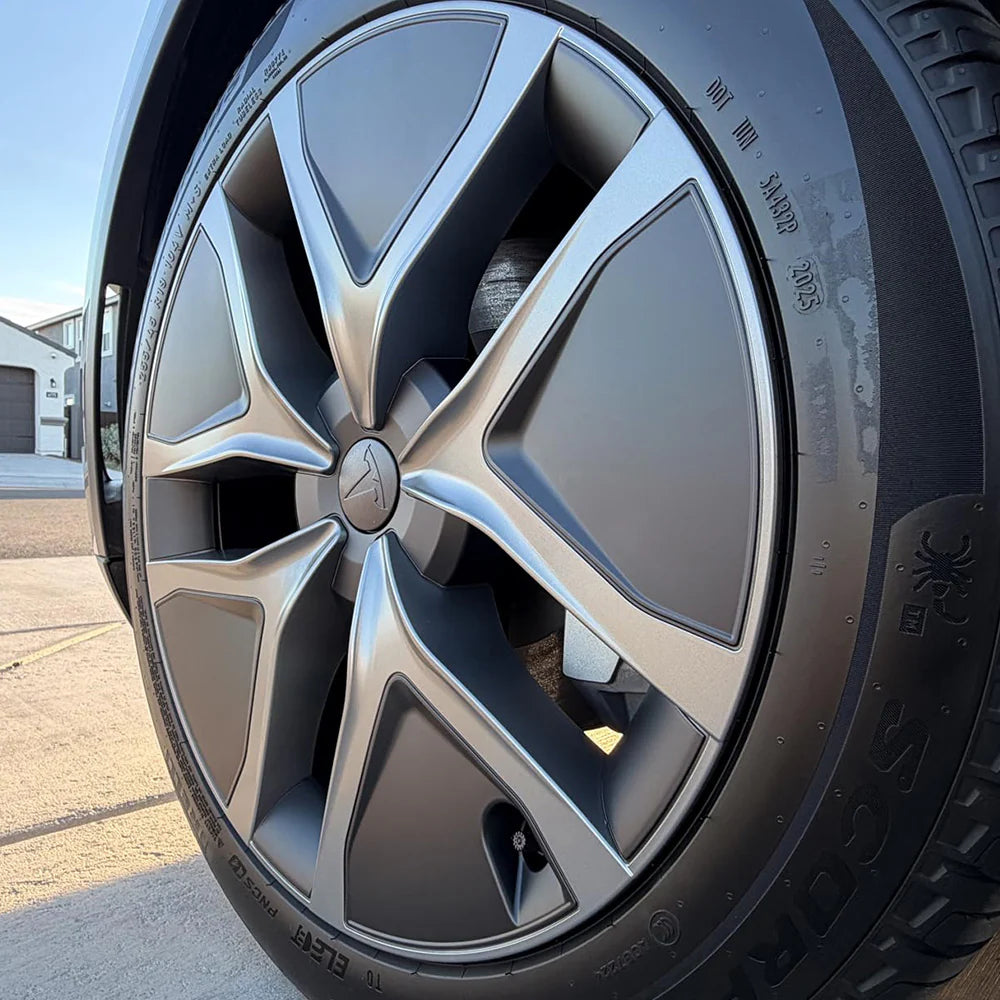 19-Inch Arachnid 2.0 Style Crossflow Wheel Covers for Tesla Model Y Juniper 2025 2026 – Full Rim Protection Aerodynamic Hubcaps Replacement
