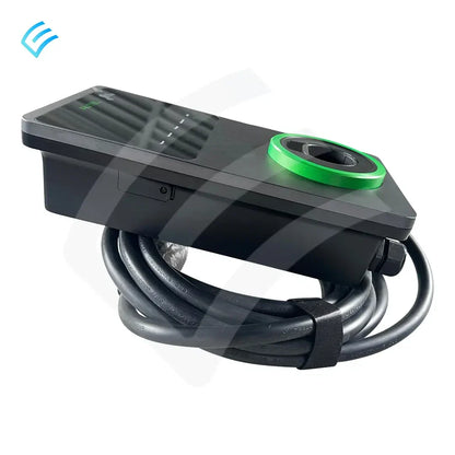 Side profile of Autel MaxiCharger wallbox showing slim housing and integrated cable wrap