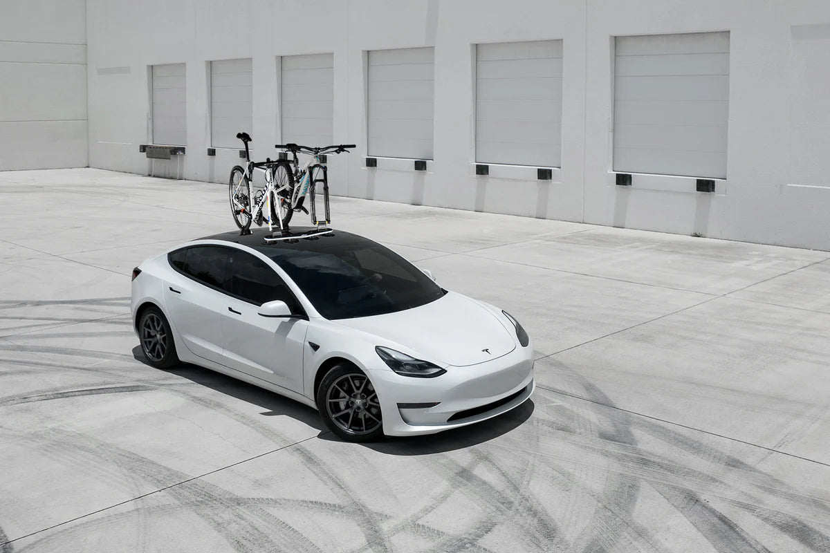 SeaSucker Mini Bomber Double Bike Rack – 2-Bike Suction Cup Roof Rack System for EVs & Cars (Fork Mount, 45 lbs per Bike)