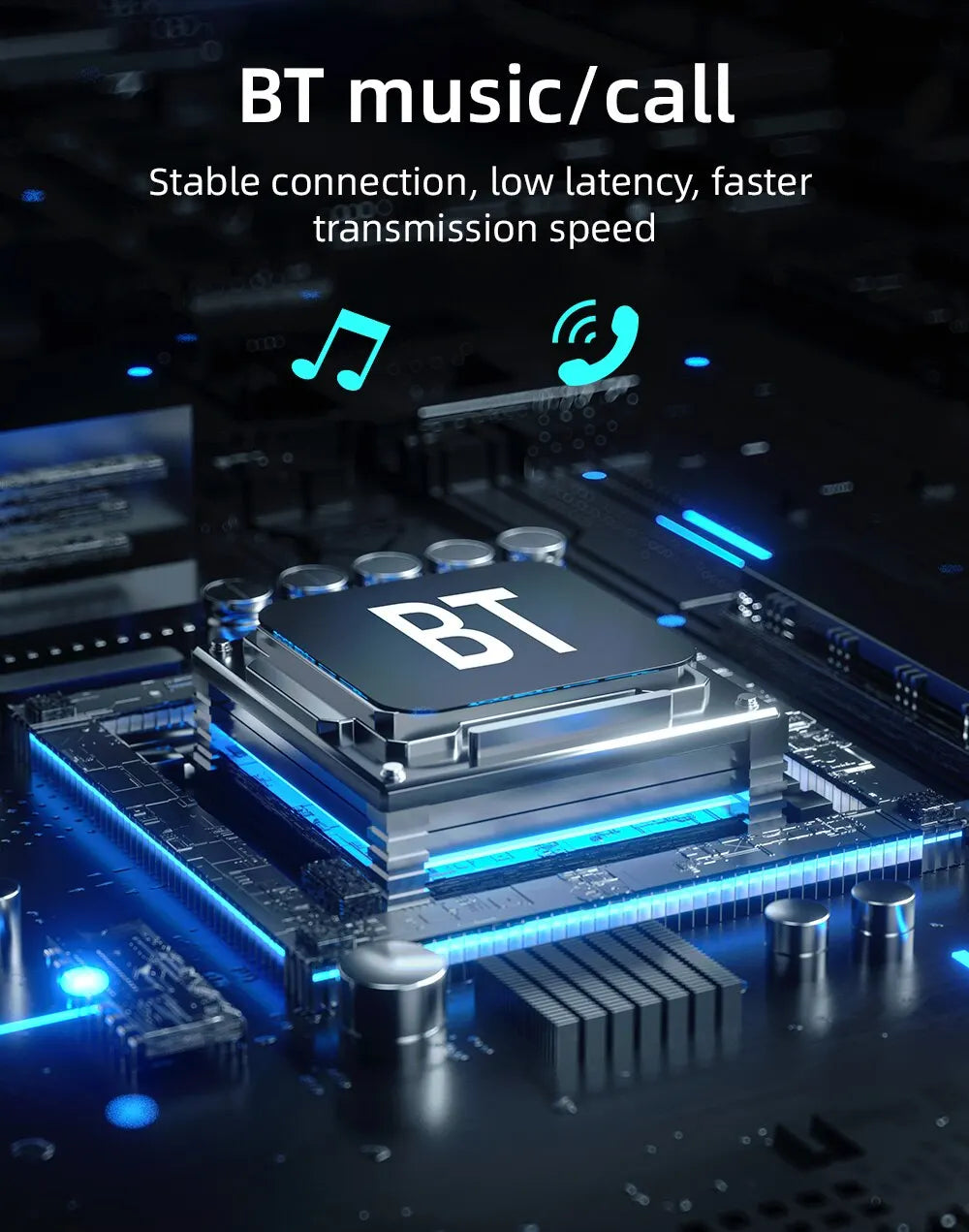 Bluetooth Music and Calls with Stable Connection, Low Latency for Faster Transmission Speed