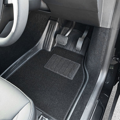 2025+ Tesla Model Y Juniper Right-Hand Drive TPE All-Weather Floor Mats with Detachable Carpet Liners – Custom OEM Fit Interior Protection for Tesla Model Y RHD Standard, Long Range & Performance