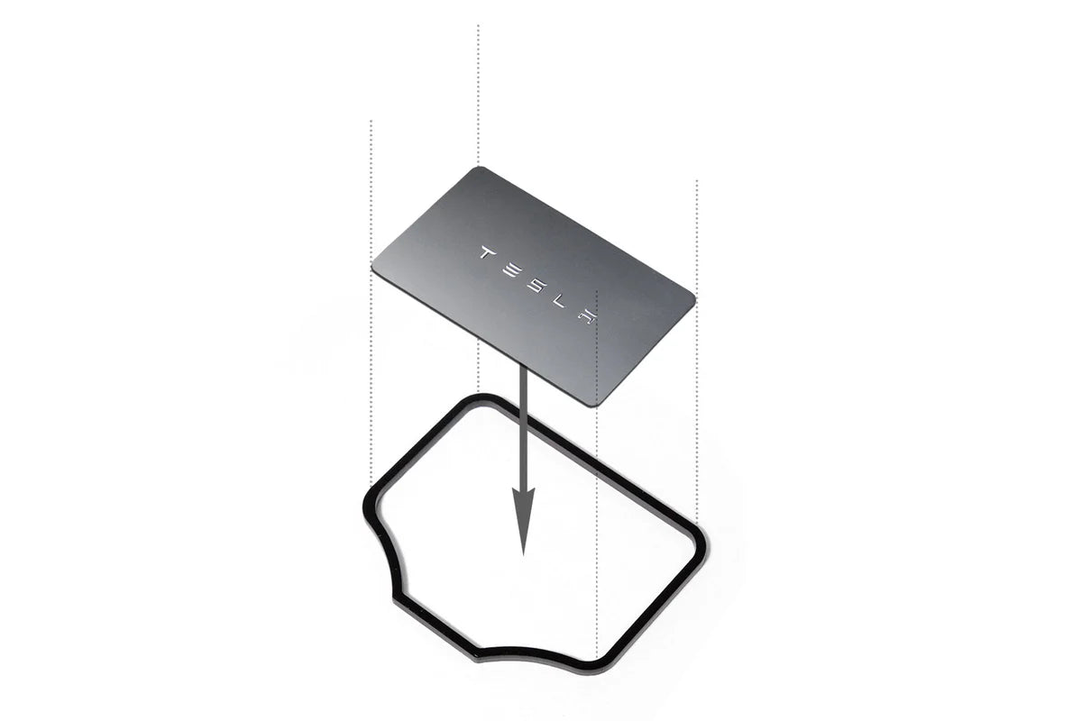 Tesla Key Card Holder for Model 3 & Model Y – Center Console CardRails™ Anti-Slip Key Card Organizer