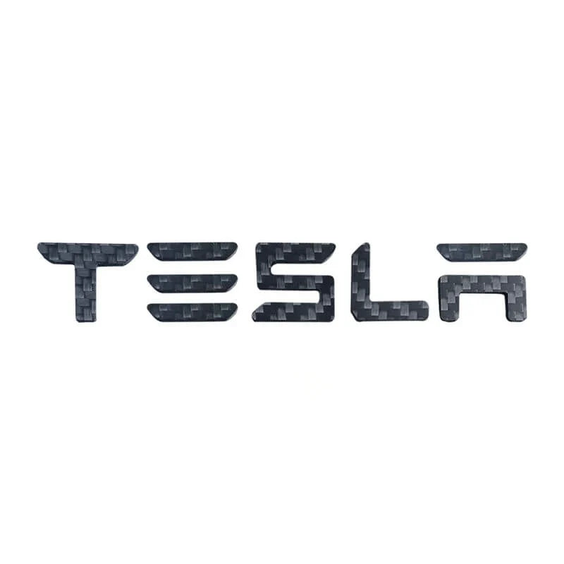 Tesla T-E-S-L-A Tailgate Emblem Letters – Real Molded Carbon Fiber | Fits Model S, Model X, Model 3, Model Y & Cybertruck (2018–Present)
