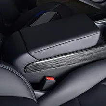 Carbon Fiber Center Console Trim Cover for Tesla Model 3 & Model Y – Real High Gloss Carbon Fiber Overlay