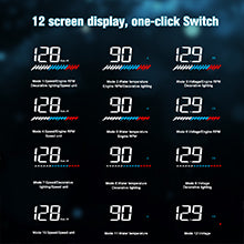 Car HUD, The M7 Gauge features a 12-screen display with one-click switching between two modes.