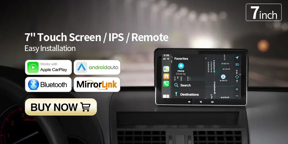 Car radio player with wireless CarPlay and Android Auto for various car models, featuring a 9-inch touch screen display.