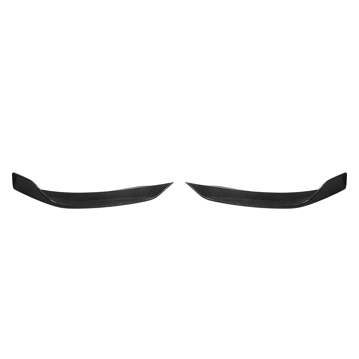 Real Carbon Fiber Front Lip Splitters for 2025+ Tesla Model Y Juniper (March 2025-Up) – Aerodynamic Front Bumper Side Canards Body Kit Upgrade | Gloss Carbon Fiber Exterior Styling Trim