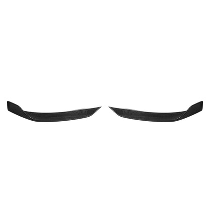 Real Carbon Fiber Front Lip Splitters for 2025+ Tesla Model Y Juniper (March 2025-Up) – Aerodynamic Front Bumper Side Canards Body Kit Upgrade | Gloss Carbon Fiber Exterior Styling Trim