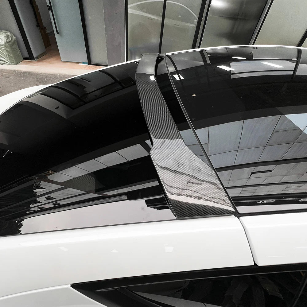 Real Dry Carbon Fiber Rear Roof Spoiler for 2020-2026 Tesla Model Y & 2025+ Tesla Model Y Juniper | OEM Fit Aerodynamic Trunk Wing Lip for Long Range, Premium & Performance