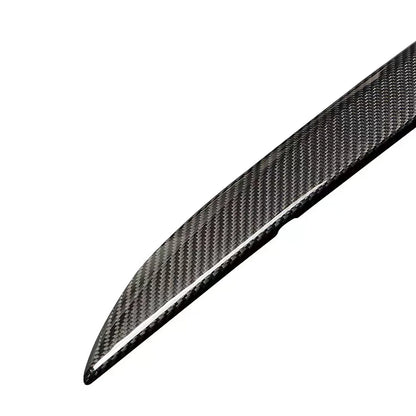 Real Carbon Fiber Tailgate Trunk Lid Trim Cover for Tesla Model X 2021–2026 | Glossy OEM-Style Rear Chrome Delete Exterior Styling Accent | Easy Install 3M Adhesive Overlay