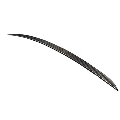 Real Carbon Fiber Tailgate Trunk Lid Trim Cover for Tesla Model X 2021–2026 | Glossy OEM-Style Rear Chrome Delete Exterior Styling Accent | Easy Install 3M Adhesive Overlay