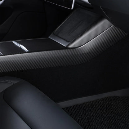 Real Carbon Fiber Center Console Side Trim Cover for 2024+ Tesla Model 3 Highland | Seamless Interior Upgrade Trim for Wireless Charging Area & Side Panel | Easy 3M Adhesive Installation