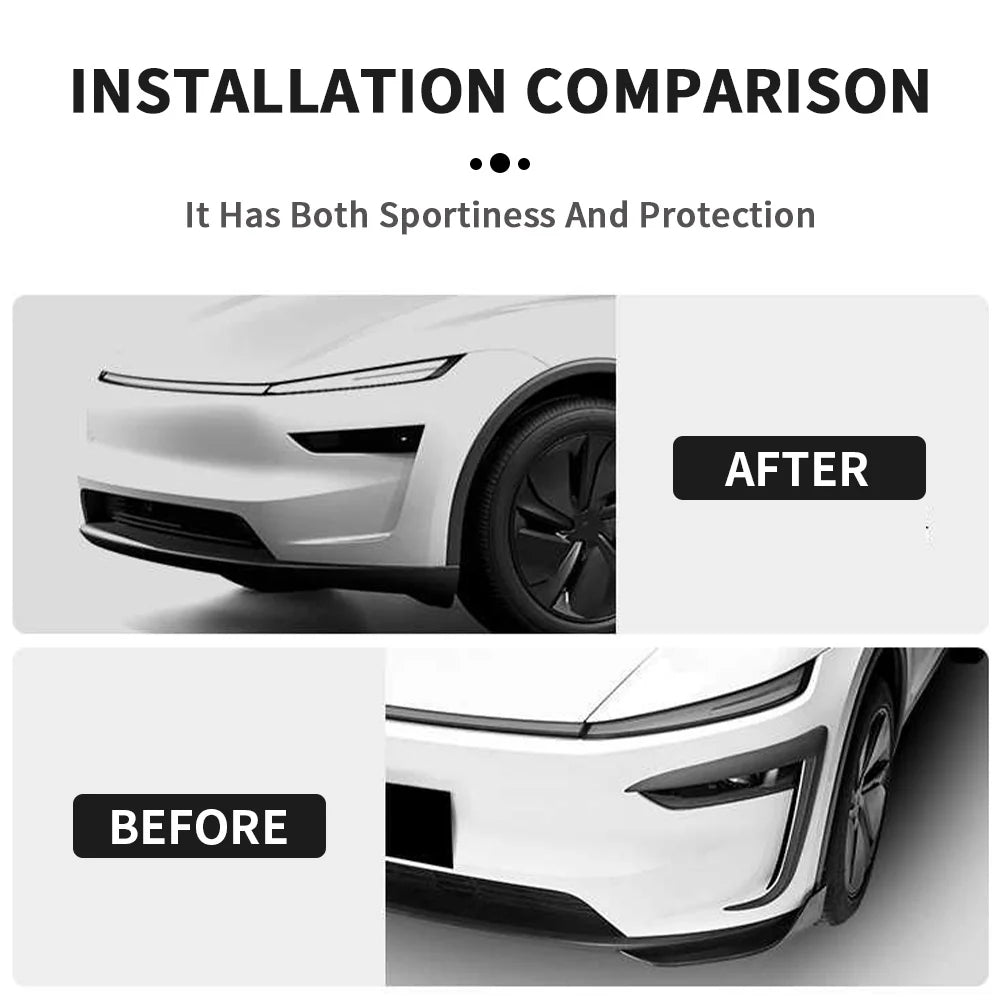 Real Carbon Fiber Fog Light Trim Covers for 2025+ Tesla Model Y Juniper (Non-Performance) – High Gloss Exterior Front Bumper Accent Garnish with OEM Precision Fit & Aerodynamic Styling Upgrade