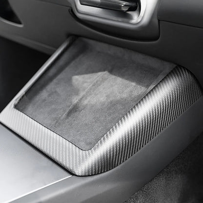 Real Carbon Fiber Wireless Charging Pad Frame Cover for Tesla Model Y Juniper 2025+ Interior Trim Overlay – Genuine Carbon Fiber, OEM Fit, Glossy or Matte Finish