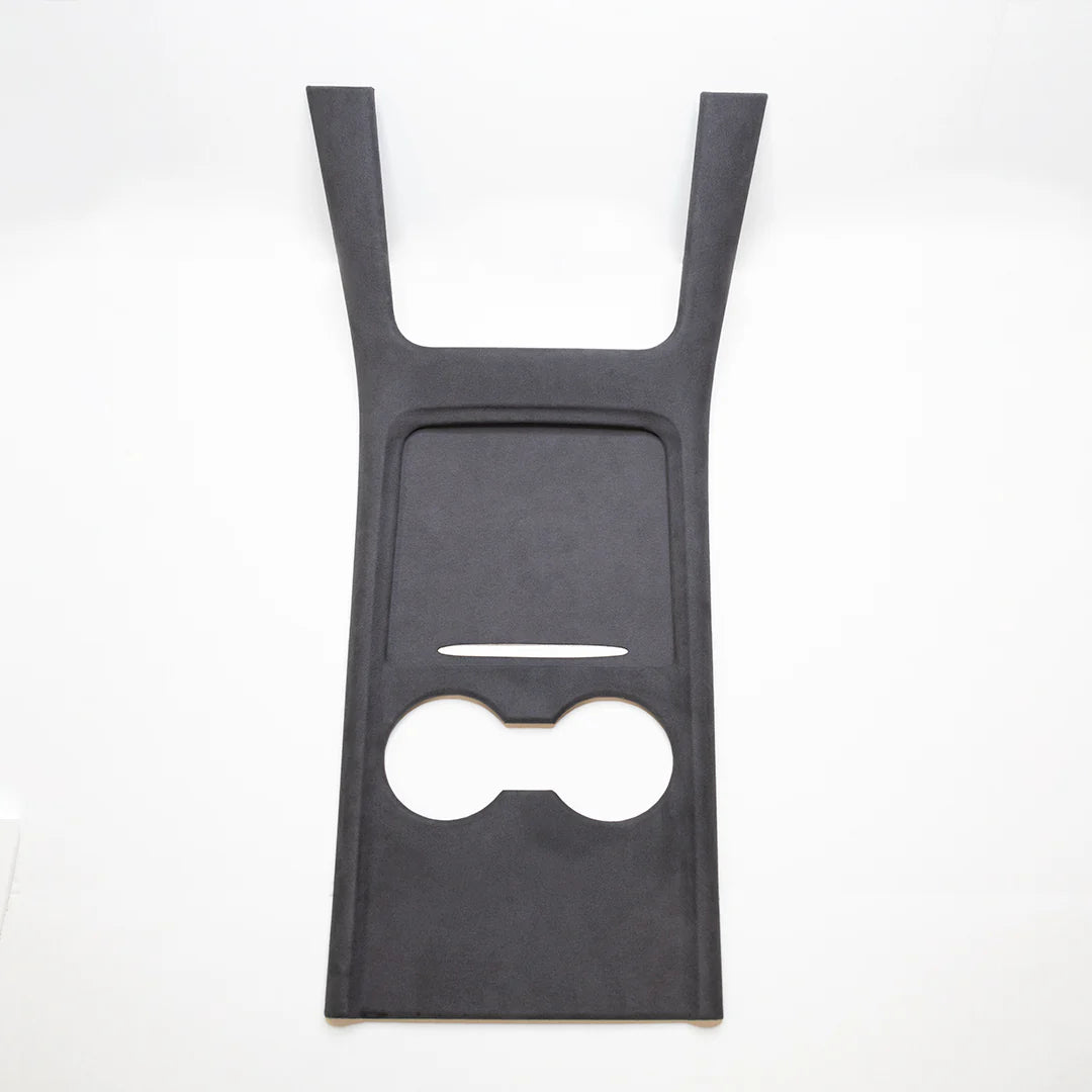 2021–2023 Tesla Model 3 & 2021–2024 Tesla Model Y Center Console Frame Cover (Gen 2, 2-Piece) – Alcantara Ultrasuede or Satin Black ABS Trim (Not for 2024+ Model 3 Highland / 2025+ Model Y Juniper)
