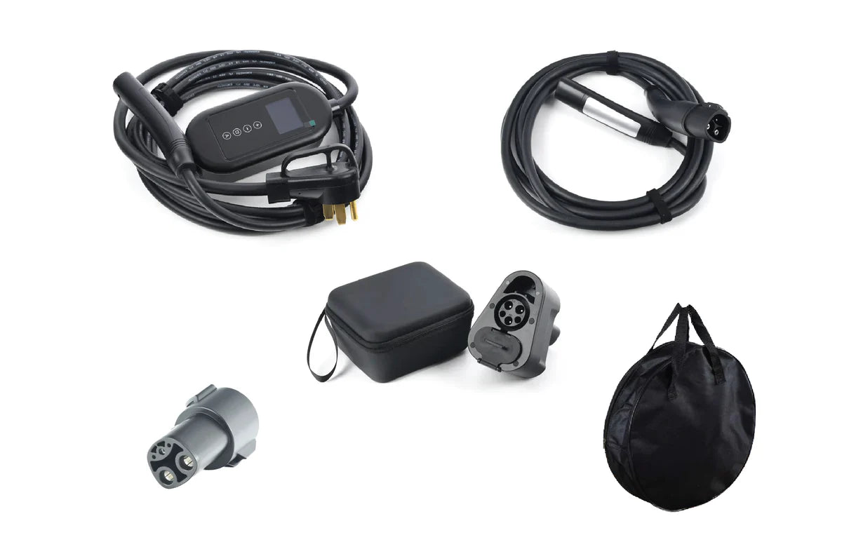 Essential Charging Kit for Tesla Owners – CCS1 Fast Charge Adapter, J1772 Adapter, 16ft Extension Cable & 32A NEMA 14-50 Mobile Charger