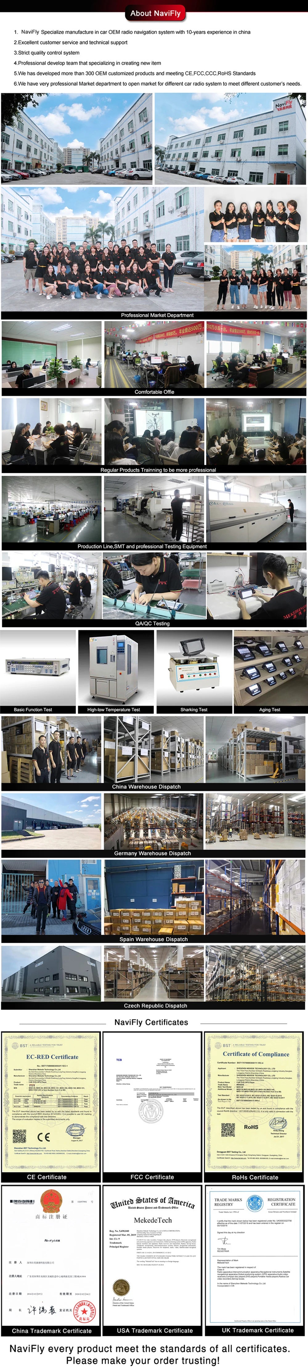 Chinese manufacturer NaviFly offers over 10 years of experience in OEM radio navigation systems, emphasizing customer service and quality control.