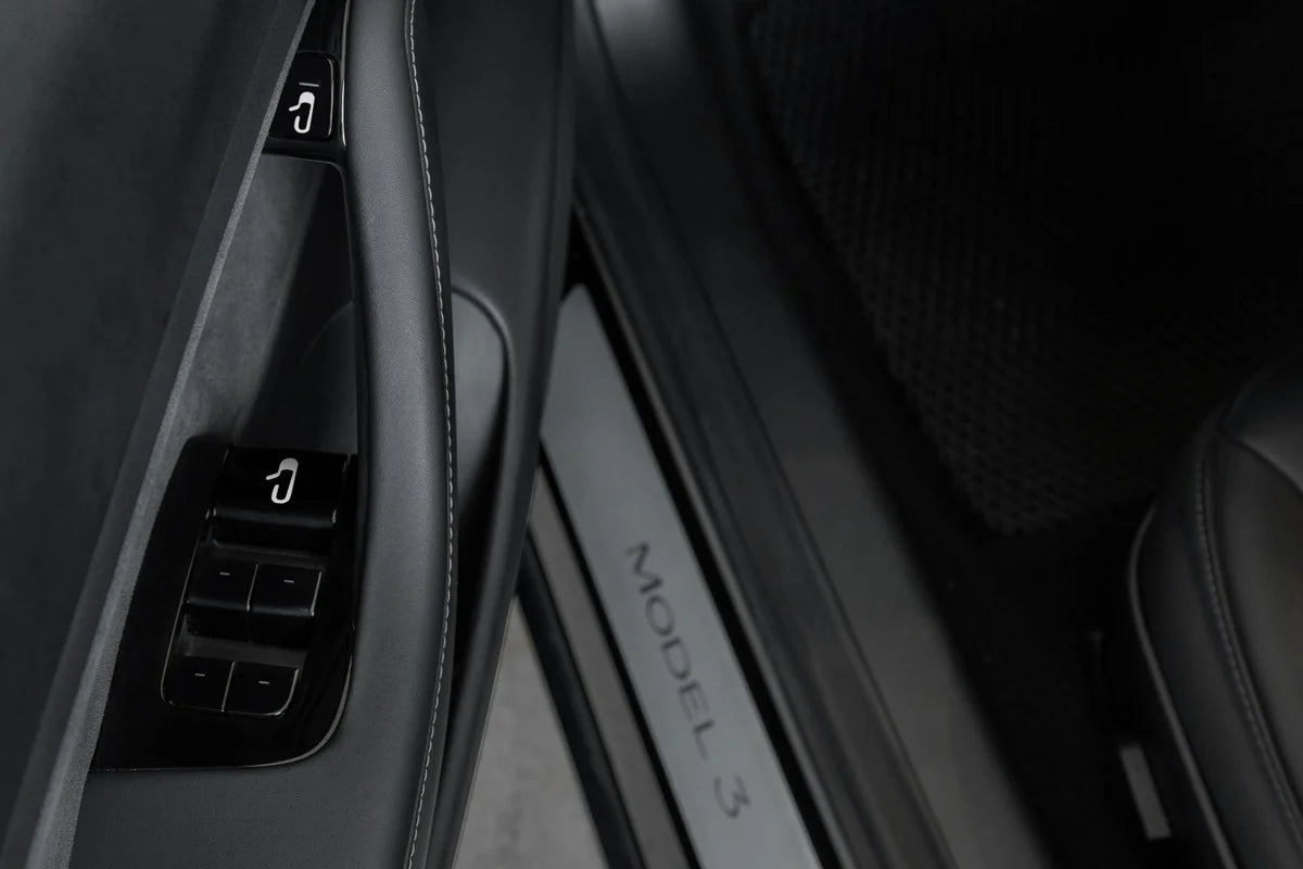 Tesla Model 3 & Model Y Door Control Decals – Silver Icon Stickers for Vehicles Built Before Nov 2020