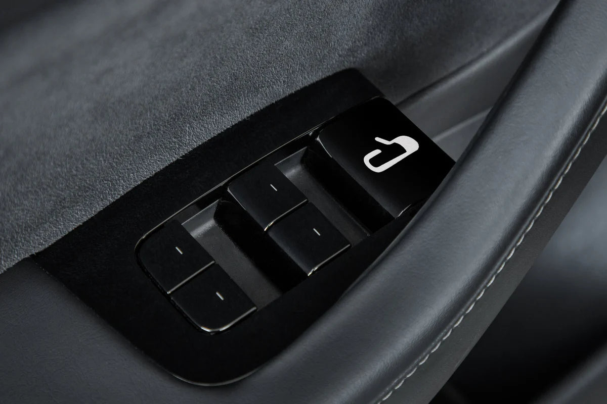 Tesla Model 3 & Model Y Door Control Decals – Silver Icon Stickers for Vehicles Built Before Nov 2020