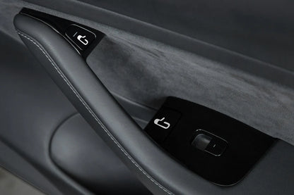 Tesla Model 3 & Model Y Door Control Decals – Silver Icon Stickers for Vehicles Built Before Nov 2020