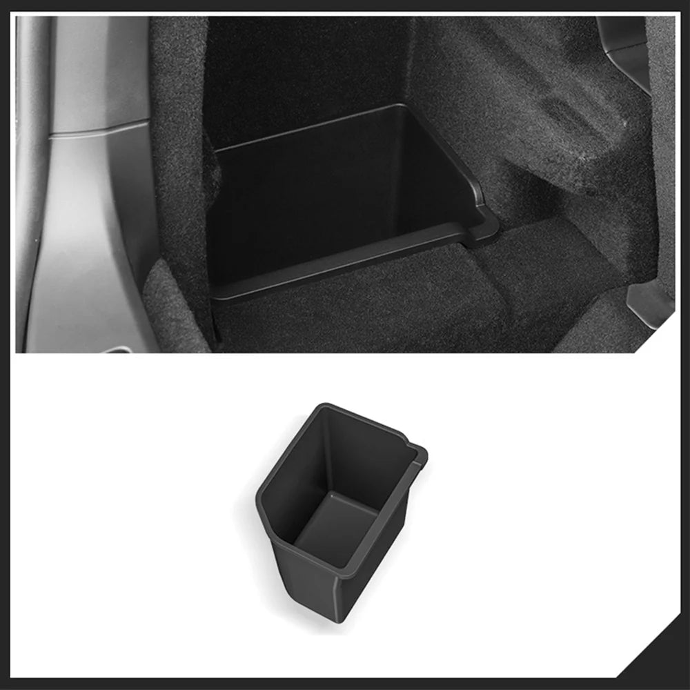Custom-Fit Left Side Trunk Organizer Bin for Tesla Model S (2021–2024) & Model X (2021–2024) – Heavy-Duty Waterproof TPE Rear Cargo Storage Box | OEM Style Interior Trunk Storage Tray (Not Fit 2025+ Refresh Models)