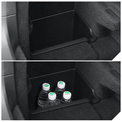 Custom-Fit Left Side Trunk Organizer Bin for Tesla Model S (2021–2024) & Model X (2021–2024) – Heavy-Duty Waterproof TPE Rear Cargo Storage Box | OEM Style Interior Trunk Storage Tray (Not Fit 2025+ Refresh Models)