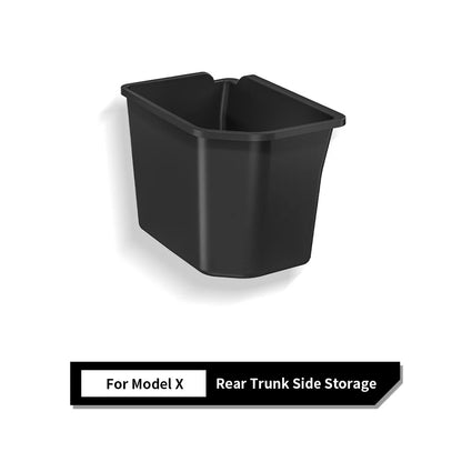 Custom-Fit Left Side Trunk Organizer Bin for Tesla Model S (2021–2024) & Model X (2021–2024) – Heavy-Duty Waterproof TPE Rear Cargo Storage Box | OEM Style Interior Trunk Storage Tray (Not Fit 2025+ Refresh Models)