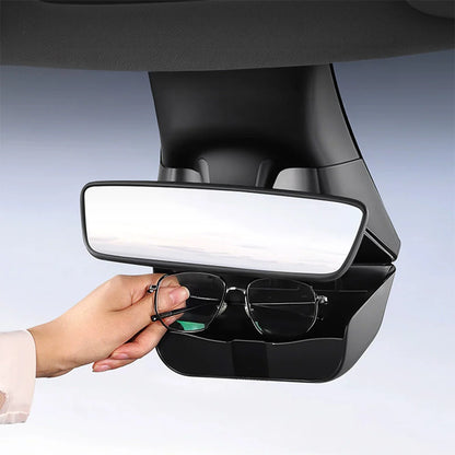 Custom Fit Sunglass Holder Storage Box for Tesla Model Y Juniper (2026+) | Hidden Clip-On Eyewear Organizer, Interior Camera Area Storage Upgrade, Anti-Scratch ABS Cabin Accessory for Model Y Premium / Performance / Standard