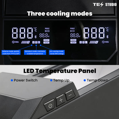 18L Center Console Floor Refrigerator for Tesla Cybertruck | Custom-Fit Portable Cooler Fridge with Dual Cooling Modes, USB-C Fast Charging & ECO Energy Saving