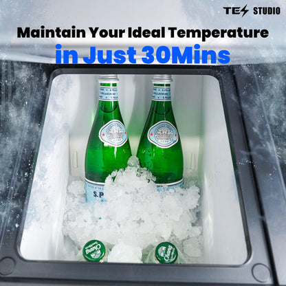18L Center Console Floor Refrigerator for Tesla Cybertruck | Custom-Fit Portable Cooler Fridge with Dual Cooling Modes, USB-C Fast Charging & ECO Energy Saving