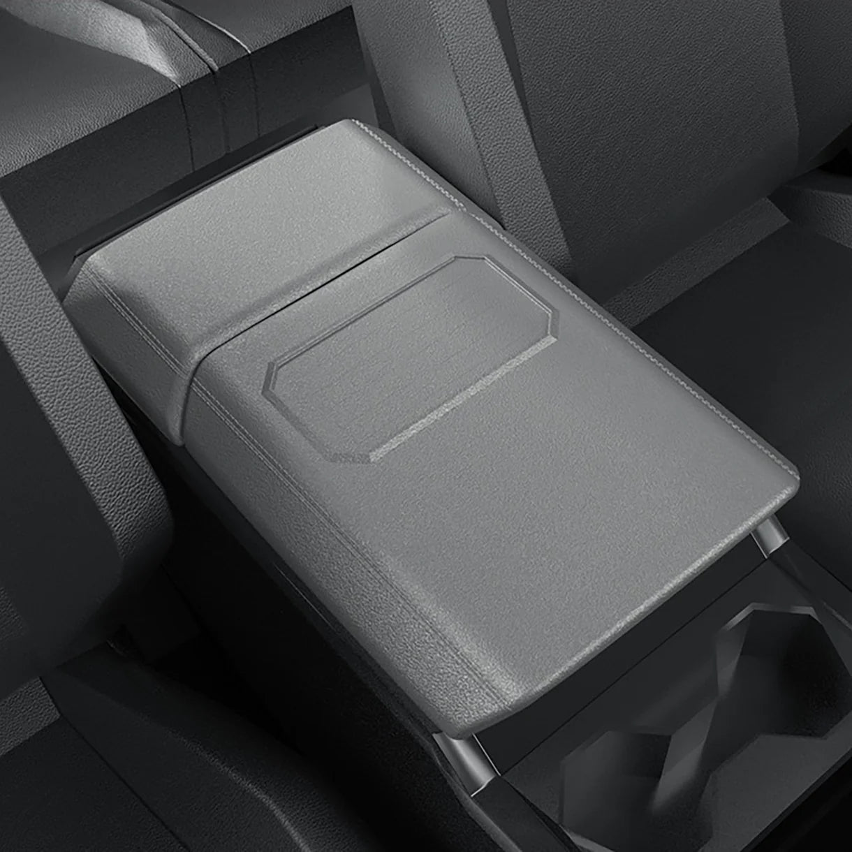 Tesla Cybertruck Armrest Cover & Rear Screen Top Protector Set – Waterproof TPE Center Console Armrest Cushion Cover with Non-Slip Phone Slot & Rear Display Upper Trim Protection for Tesla Cybertruck 2024+