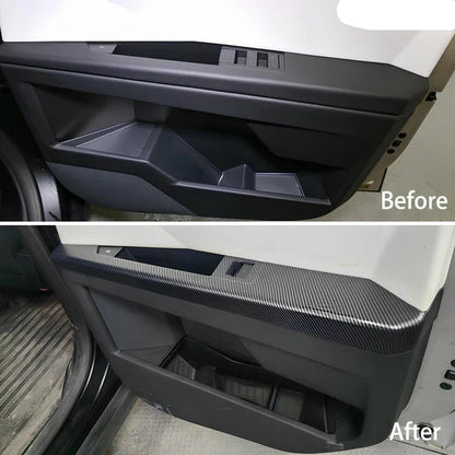 Tesla Cybertruck Front & Rear Door Armrest Overlay Covers – Full Coverage Carbon Fiber Pattern ABS Interior Accessories