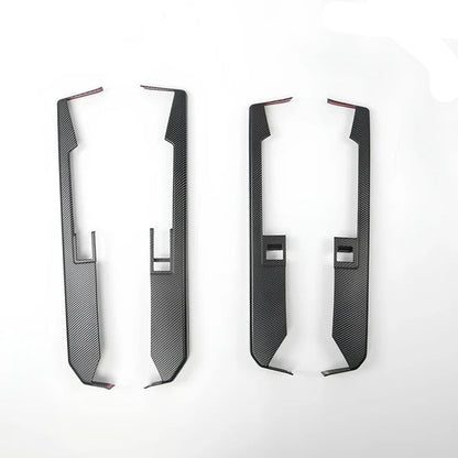 Tesla Cybertruck Front & Rear Door Armrest Overlay Covers – Full Coverage Carbon Fiber Pattern ABS Interior Accessories