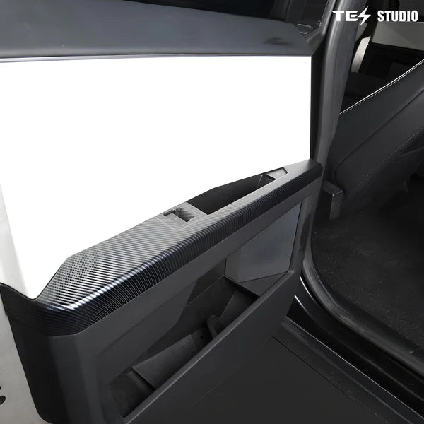 Tesla Cybertruck Front & Rear Door Armrest Overlay Covers – Full Coverage Carbon Fiber Pattern ABS Interior Accessories