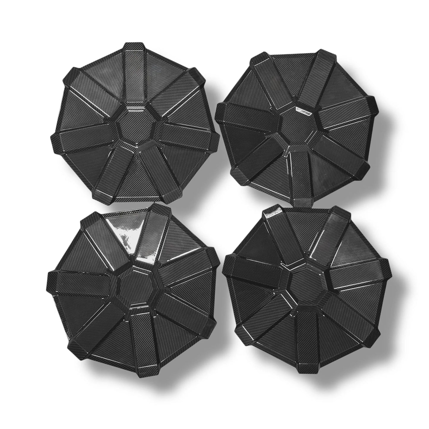 Tesla Cybertruck All-Terrain Cyber Wheel Cap Replacement – Full Replacement Dry Molded Carbon Fiber Wheel Covers (Set of 4)