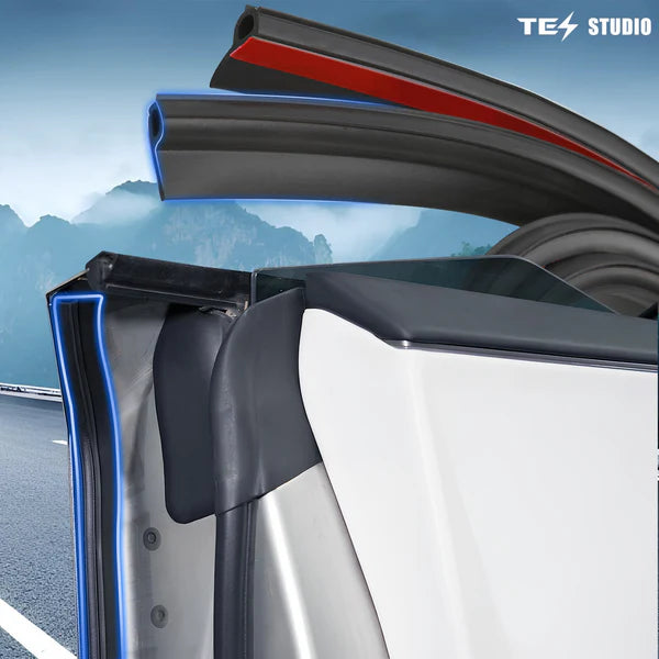 Tesla Cybertruck Car Door Seal Kit – Wind Noise Reduction, Soundproof Rubber Door Weatherstrip, Dust & Water Protection Interior Upgrade