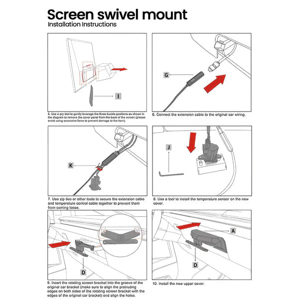 2026 Tesla Cybertruck Center Screen Swivel Rotating Mount Kit V3 – Original Screen Height | 4-Way Adjustable | Easy Installation Aluminum Console Display Bracket