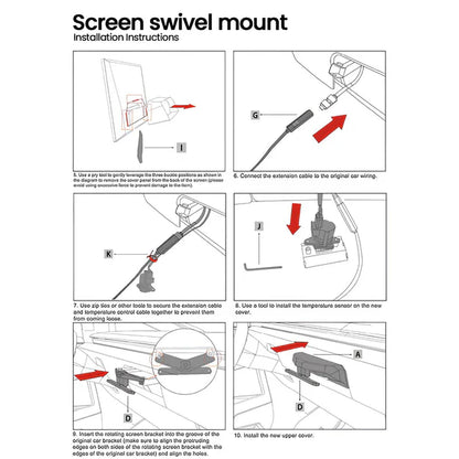 2026 Tesla Cybertruck Center Screen Swivel Rotating Mount Kit V3 – Original Screen Height | 4-Way Adjustable | Easy Installation Aluminum Console Display Bracket