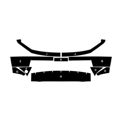 Tesla Cybertruck Front Bumper Textured Vinyl Armor Kit (10-Piece) – Spray-On Bed Liner Style Protective Wrap for Rugged OEM Look