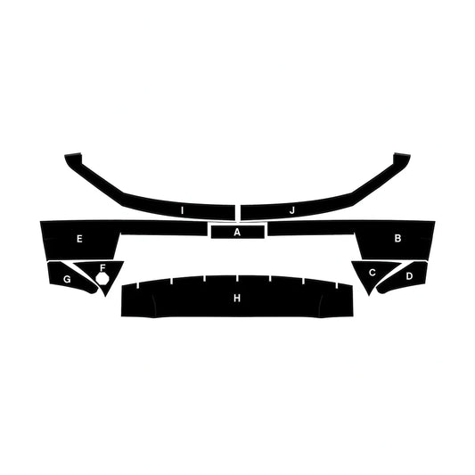 Tesla Cybertruck Front Bumper Textured Vinyl Armor Kit (10-Piece) – Spray-On Bed Liner Style Protective Wrap for Rugged OEM Look