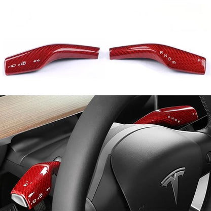 Tesla Model 3/Y Turn Signal Stalk Covers – Real Dry Carbon Fiber Interior Upgrade (2018-2024)
