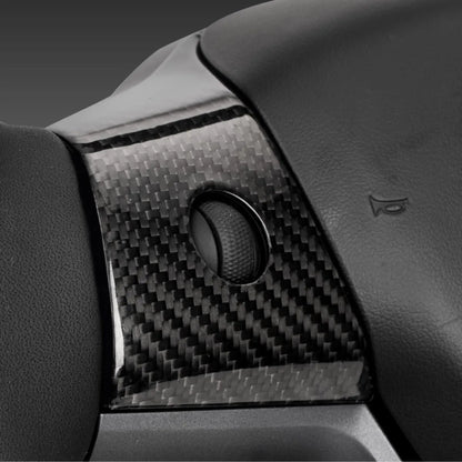 Tesla Model 3/Y Carbon Fiber Steering Wheel Trim – Real 3K Dry Carbon Interior Upgrade