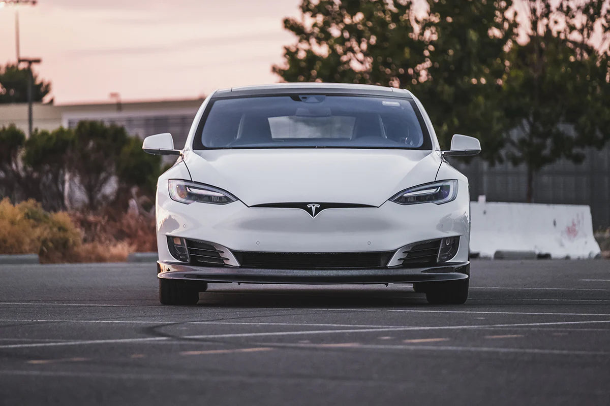 MAIER Carbon Fiber Front Spoiler for Tesla Model S 2016-2021 – UV Resistant, High-Quality Lightweight Design
