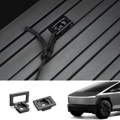 Tesla Cybertruck Bed L-Track D-Rings Cargo Anchors – Heavy-Duty Aluminum Multi-Function Tie-Downs for Truck Bed & Rear Trunk (Pair or Set of 4)