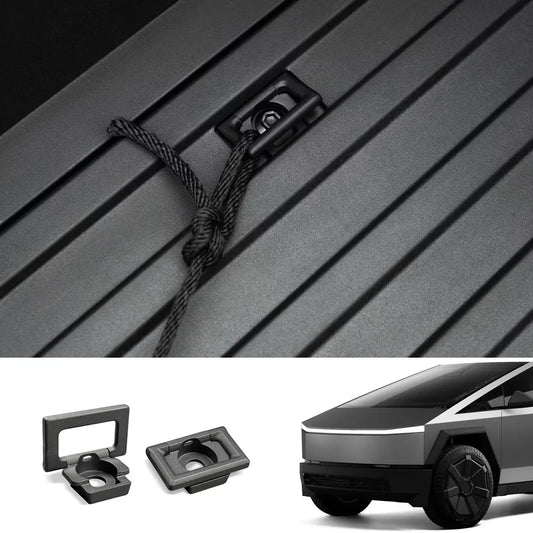 Tesla Cybertruck Bed L-Track D-Rings Cargo Anchors – Heavy-Duty Aluminum Multi-Function Tie-Downs for Truck Bed & Rear Trunk (Pair or Set of 4)