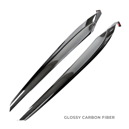Tesla Model 3 & Model Y Extended Front Door Panel Overlay Covers (Version 2.0) – Real Dry Molded Carbon Fiber Interior Upgrade (30% Increased Coverage)